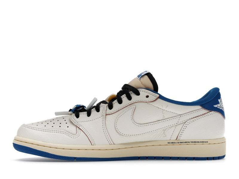 Jordan Air Jordan 1 Retro Low OG SP Fragment x Travis Scott - Sail / Military Blue —  — view 3